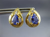 ESTATE 1.36CT DIAMOND PEAR TANZANITE 14K YELLOW GOLD POST FILIGREE EARRINGS 9762