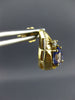 ESTATE 1.36CT DIAMOND PEAR TANZANITE 14K YELLOW GOLD POST FILIGREE EARRINGS 9762