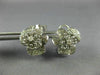 ESTATE LARGE .81CT DIAMOND 18KT WHITE GOLD 3D CLASSIC FLOWER CLIP ON EARRINGS