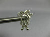 ESTATE LARGE .81CT DIAMOND 18KT WHITE GOLD 3D CLASSIC FLOWER CLIP ON EARRINGS