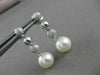 ESTATE .50CT DIAMOND & SOUTH SEA PEARL 14K WHITE GOLD PAVE HANGING EARRINGS 2667