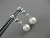 ESTATE .50CT DIAMOND & SOUTH SEA PEARL 14K WHITE GOLD PAVE HANGING EARRINGS 2667