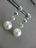 ESTATE .50CT DIAMOND & SOUTH SEA PEARL 14K WHITE GOLD PAVE HANGING EARRINGS 2667