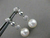 ESTATE .50CT DIAMOND & SOUTH SEA PEARL 14K WHITE GOLD PAVE HANGING EARRINGS 2667