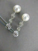 ESTATE .50CT DIAMOND & SOUTH SEA PEARL 14K WHITE GOLD PAVE HANGING EARRINGS 2667