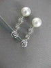 ESTATE .50CT DIAMOND & SOUTH SEA PEARL 14K WHITE GOLD PAVE HANGING EARRINGS 2667
