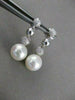 ESTATE .50CT DIAMOND & SOUTH SEA PEARL 14K WHITE GOLD PAVE HANGING EARRINGS 2667