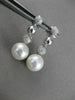 ESTATE .50CT DIAMOND & SOUTH SEA PEARL 14K WHITE GOLD PAVE HANGING EARRINGS 2667