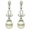ESTATE LARGE 1.04CT DIAMOND & SOUTH SEA PEARL 18KT WHITE GOLD TEAR DROP EARRINGS