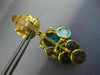 ANTIQUE LARGE TURQUOISE 18K YELLOW GOLD HANDCRAFTED OVAL FLOWER CLIP ON EARRINGS