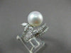 ANTIQUE 1.10CT DIAMOND 10MM SOUTH SEA PEARL 14KT WHITE GOLD COCKTAIL RING #22918