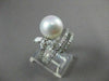 ANTIQUE 1.10CT DIAMOND 10MM SOUTH SEA PEARL 14KT WHITE GOLD COCKTAIL RING #22918