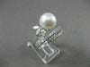 ANTIQUE 1.10CT DIAMOND 10MM SOUTH SEA PEARL 14KT WHITE GOLD COCKTAIL RING #22918