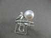 ANTIQUE 1.10CT DIAMOND 10MM SOUTH SEA PEARL 14KT WHITE GOLD COCKTAIL RING #22918