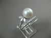 ANTIQUE 1.10CT DIAMOND 10MM SOUTH SEA PEARL 14KT WHITE GOLD COCKTAIL RING #22918