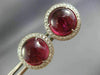 ESTATE LARGE 8.05CT DIAMOND & CABOCHON TOURMALINE 14KT WHITE GOLD HALO EARRINGS