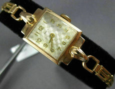 ANTIQUE ZARJA 14KT ROSE GOLD 3D CLASSIC SQUARE LINK WATCH #2023