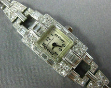 ANTIQUE LONGINES 3.44CT DIAMOND & SAPPHIRE PLATINUM & 14K WHITE GOLD WATCH 25285