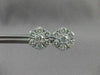 ESTATE LARGE 2.17CT DIAMOND 14KT WHITE GOLD FLOWER CLUSTER EARRINGS CUTE! #2860
