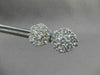 ESTATE LARGE 2.17CT DIAMOND 14KT WHITE GOLD FLOWER CLUSTER EARRINGS CUTE! #2860