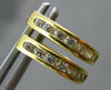 ESTATE .28CT ROUND DIAMOND 14K YELLOW GOLD 7 STONE CHANNEL HUGGIE EARRINGS 22502