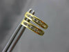 ESTATE .28CT ROUND DIAMOND 14K YELLOW GOLD 7 STONE CHANNEL HUGGIE EARRINGS 22502