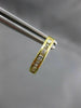 ESTATE .28CT ROUND DIAMOND 14K YELLOW GOLD 7 STONE CHANNEL HUGGIE EARRINGS 22502