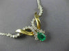 ANTIQUE 1.95CT DIAMOND & AAA EMERALD 14K WHITE & YELLOW GOLD SWIRL NECKLACE 6871
