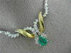 ANTIQUE 1.95CT DIAMOND & AAA EMERALD 14K WHITE & YELLOW GOLD SWIRL NECKLACE 6871