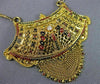 ANTIQUE OLD MINE DIAMOND 22KT YELLOW GOLD ENAMEL FILIGREE HANGING NECKLACE #2122