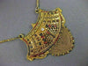 ANTIQUE OLD MINE DIAMOND 22KT YELLOW GOLD ENAMEL FILIGREE HANGING NECKLACE #2122