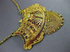ANTIQUE OLD MINE DIAMOND 22KT YELLOW GOLD ENAMEL FILIGREE HANGING NECKLACE #2122