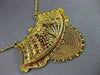 ANTIQUE OLD MINE DIAMOND 22KT YELLOW GOLD ENAMEL FILIGREE HANGING NECKLACE #2122