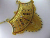 ANTIQUE OLD MINE DIAMOND 22KT YELLOW GOLD ENAMEL FILIGREE HANGING NECKLACE #2122