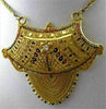 ANTIQUE OLD MINE DIAMOND 22KT YELLOW GOLD ENAMEL FILIGREE HANGING NECKLACE #2122