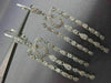 ESTATE LARGE 1.13CT DIAMOND 18KT WHITE GOLD MILGRAIN LEVERBACK HANGING EARRINGS