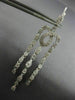 ESTATE LARGE 1.13CT DIAMOND 18KT WHITE GOLD MILGRAIN LEVERBACK HANGING EARRINGS