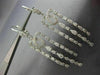ESTATE LARGE 1.13CT DIAMOND 18KT WHITE GOLD MILGRAIN LEVERBACK HANGING EARRINGS