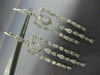 ESTATE LARGE 1.13CT DIAMOND 18KT WHITE GOLD MILGRAIN LEVERBACK HANGING EARRINGS