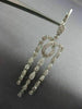 ESTATE LARGE 1.13CT DIAMOND 18KT WHITE GOLD MILGRAIN LEVERBACK HANGING EARRINGS