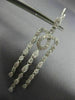 ESTATE LARGE 1.13CT DIAMOND 18KT WHITE GOLD MILGRAIN LEVERBACK HANGING EARRINGS