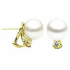 ESTATE .40CT DIAMOND & AAA SOUTH SEA PEARL 18KT YELLOW GOLD 3D CLIP ON EARRINGS