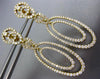 ESTATE LARGE 3.21CT DIAMOND 18KT YELLOW GOLD 3D OVAL CHANDELIER HANGING EARRINGS
