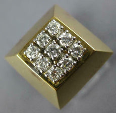 ANTIQUE LARGE .50CT DIAMOND 14K WHITE & YELLOW GOLD 3D CLASSIC PYRAMID RING #129