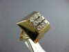 ANTIQUE LARGE .50CT DIAMOND 14K WHITE & YELLOW GOLD 3D CLASSIC PYRAMID RING #129