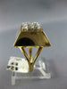 ANTIQUE LARGE .50CT DIAMOND 14K WHITE & YELLOW GOLD 3D CLASSIC PYRAMID RING #129