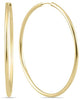 ESTATE EXTRA LARGE 14K YELLOW GOLD 3D CLASSIC FLEXIBLE FUN HOOP HANGING EARRINGS