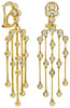 LARGE 2.70CT DIAMOND 18K YELLOW GOLD MULTI ROW BY THE YARD BEZEL FLOWER EARRINGS