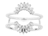 ESTATE .40CT DIAMOND 14KT WHITE GOLD 3D ROUND & BAGUETTE ANNIVERSARY INSERT RING