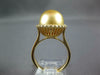 LARGE .32CT DIAMOND & AAA GOLDEN SOUTH SEA PEARL 18KT YELLOW GOLD HALO LOVE RING